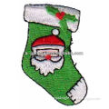 Christmas embroidery patches with heat-cut border iron on backing excellent quality